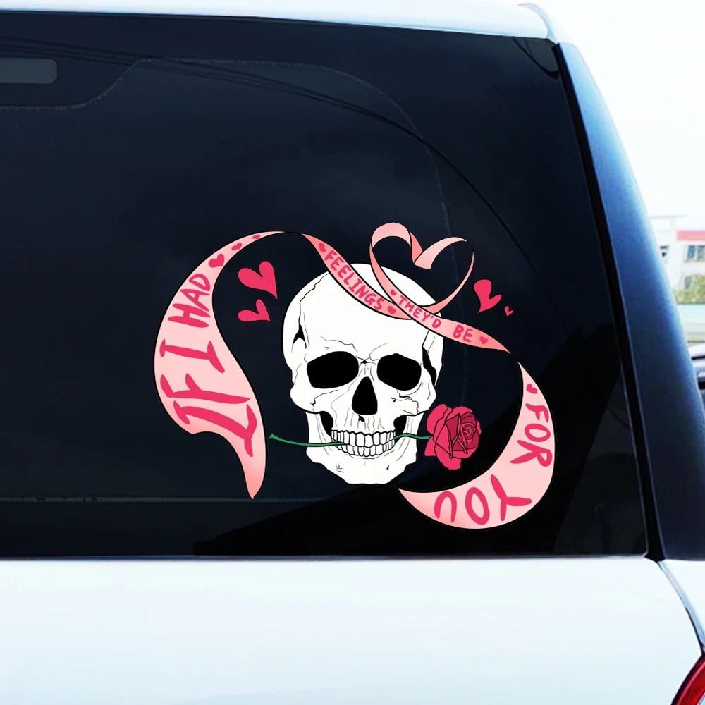 Креативный череп-скелет с любовной наклейкой в виде розы для дома, окна автомобиля, 3D Водонепроницаемая модная красочная наклейка, украшение для ноутбука