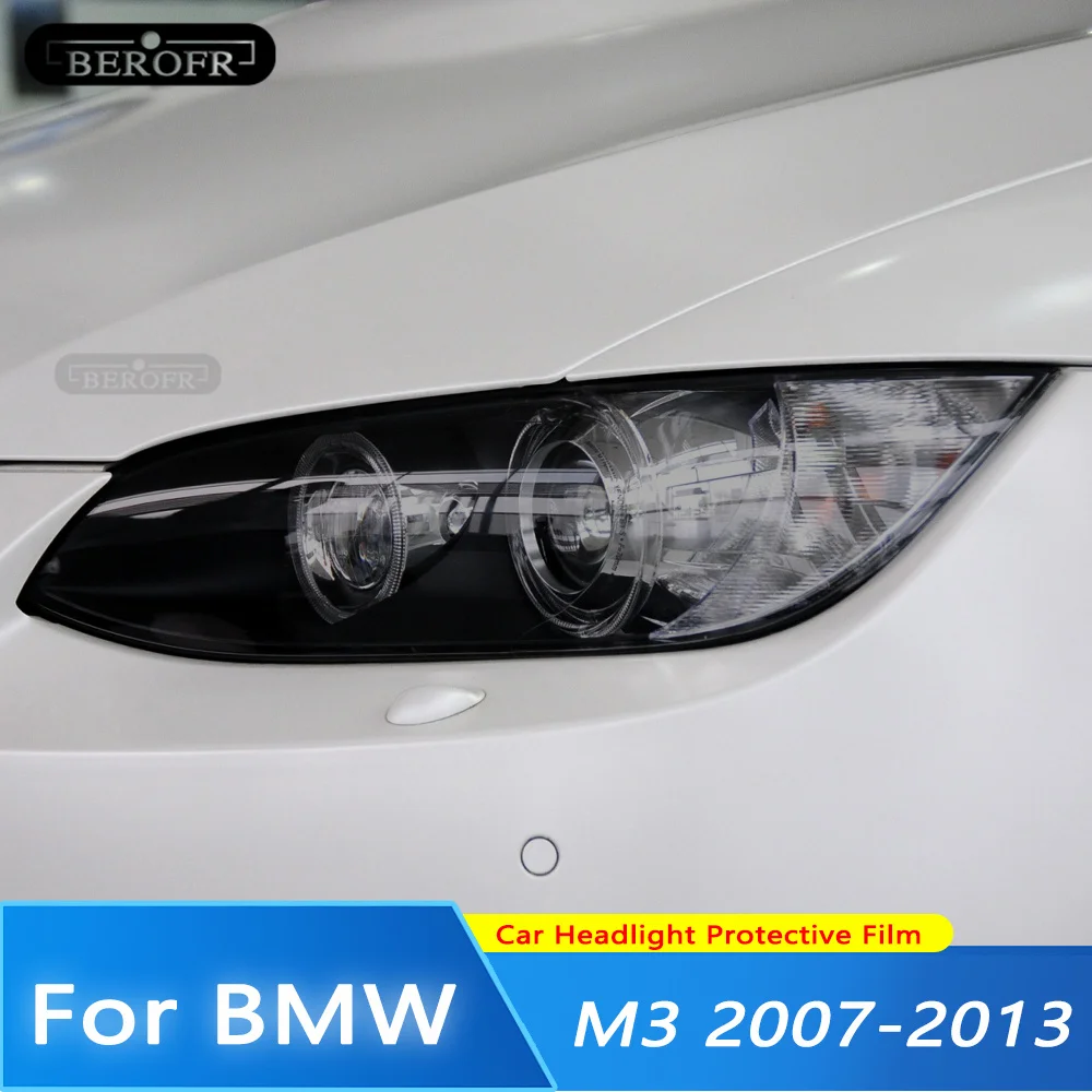 Для BMW M3 E90/E92/E93 Поколения 2007-2013 Оттенок Автомобильных Фар Дымчато-Черная Защитная Пленка Переднего Света Прозрачная Наклейка из ТПУ