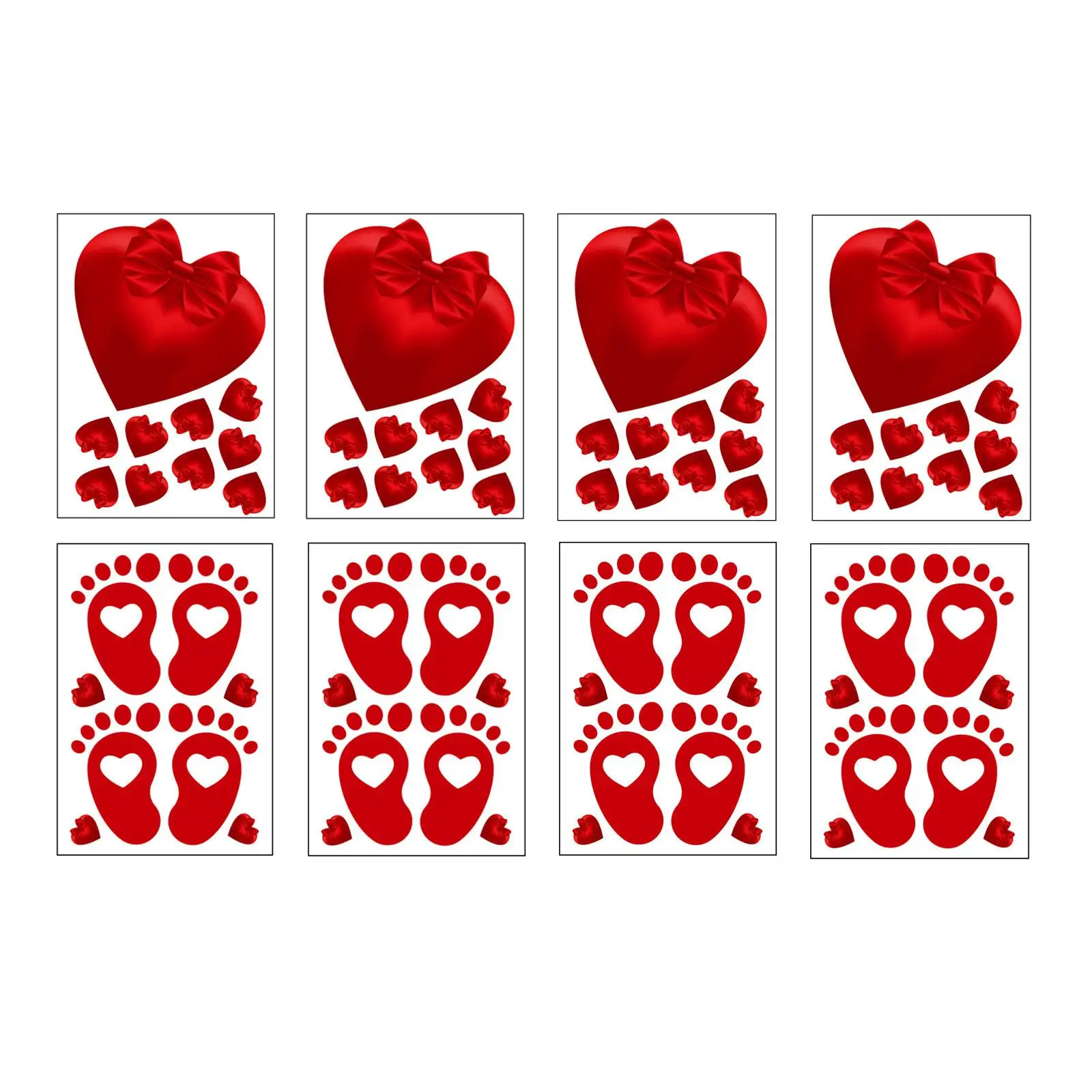 8x Романтических оконных наклеек на День Святого Валентина, съемная оконная наклейка для Валентинок