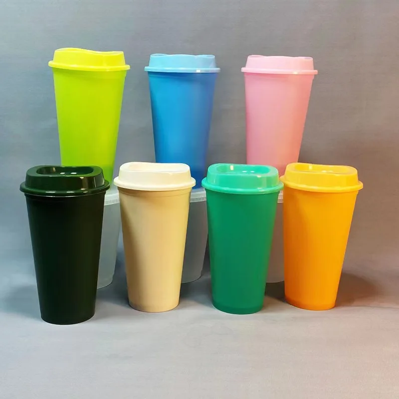 Кофейная чашка из полипропилена с чувствительным к температуре изменением цвета, чашка для холодного изменения цвета, пластиковая соломенная чашка из вторичного сырья