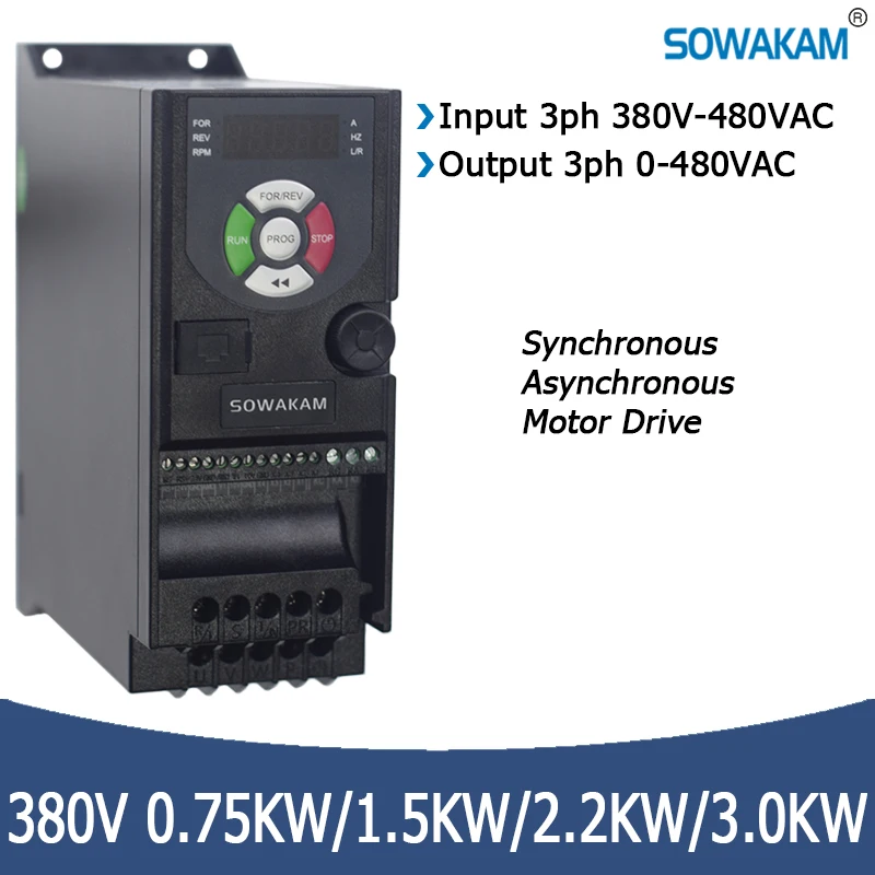 Привод переменного тока 380V 0.75KW1.5KW2.2KW3.0KW 3-фазный Входной сигнал 380V 3ph Выходной Сигнал 380V Синхронный / Асинхронный двигатель с регулировкой скорости / частоты вращения