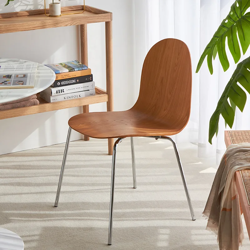 Скандинавские обеденные стулья, дизайнерские железные стулья для столовой, Современный минималистичный рабочий стол, стул для кафе в отеле, спинка для дома