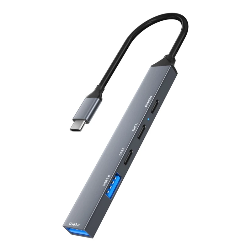 Адаптер 5 в 1 Type C для быстрой передачи данных USB C-концентратор Док-станция для Chromebook