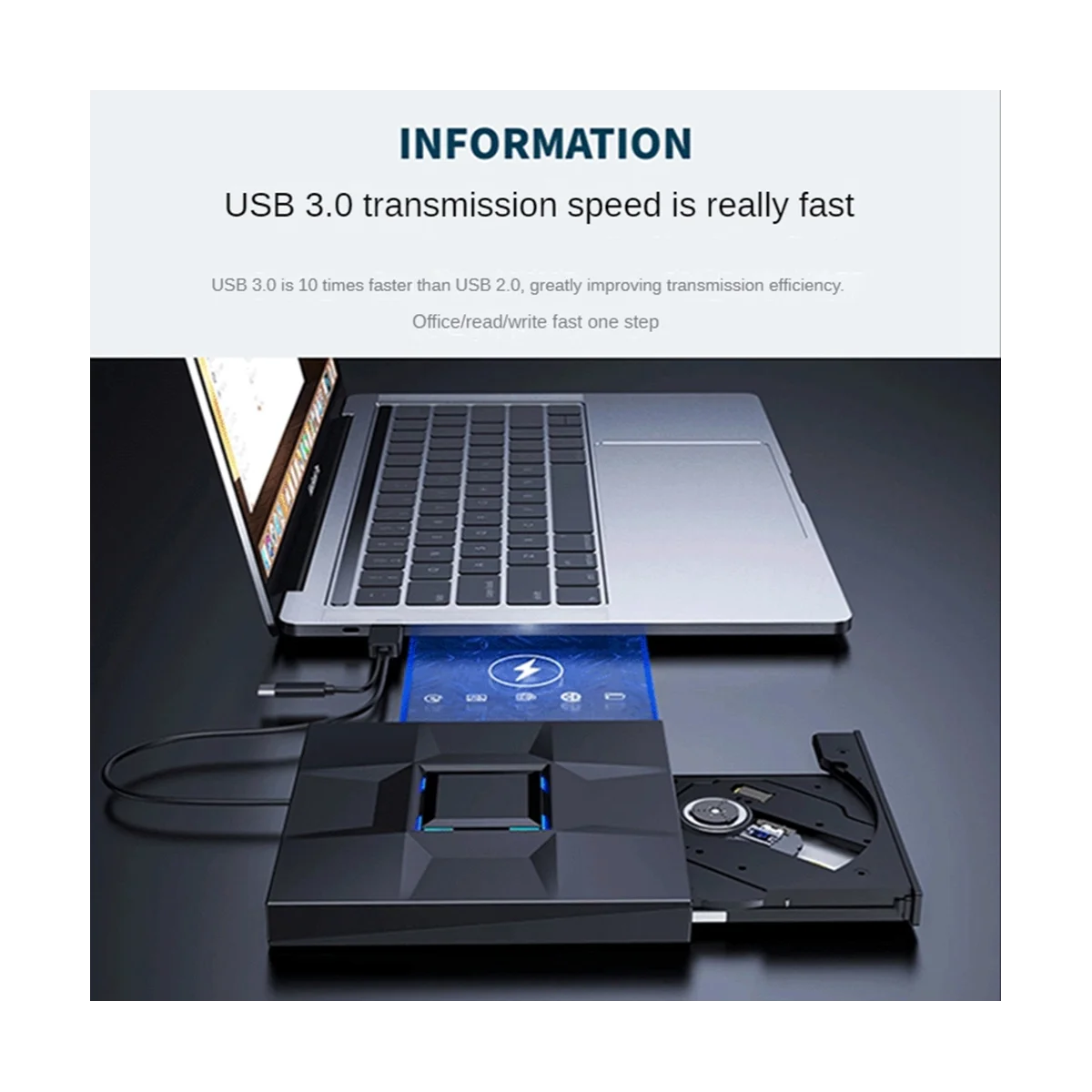 Портативный USB 3.0 Type-C для записи CD DVD +/-RW Оптический привод DVD-привод Внешний для настольного ноутбука