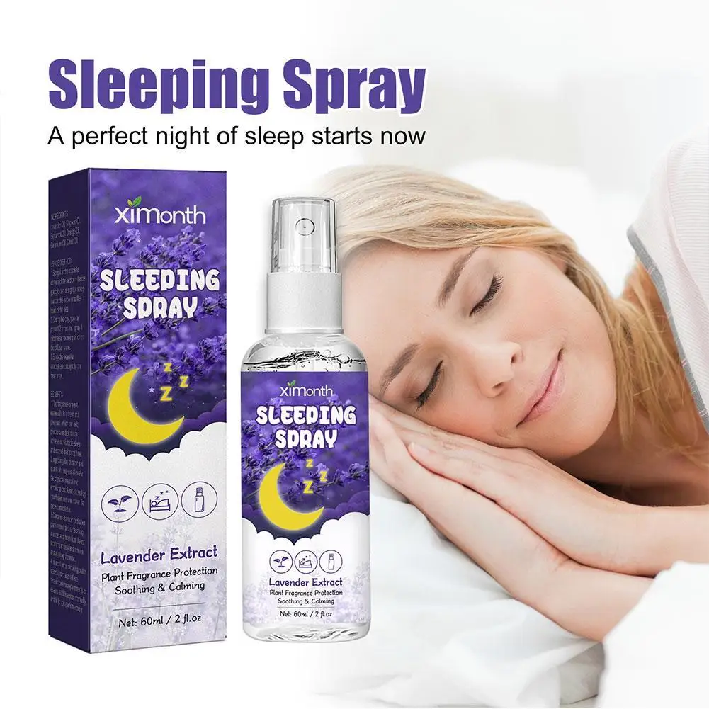 60 мл Лавандового спрея для сна, Ароматерапия, глубокий сон, Спрей с натуральным эфирным маслом лаванды, спрей-туман для сна, спрей для постельного белья