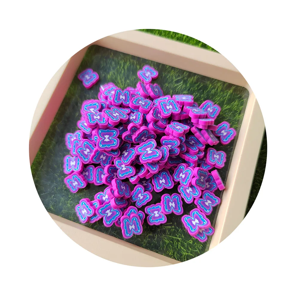 Мини-бабочка фиолетового цвета, Кусочки полимерной глины, Спринклеры для поделок, Поставщик наполнителей из слизи