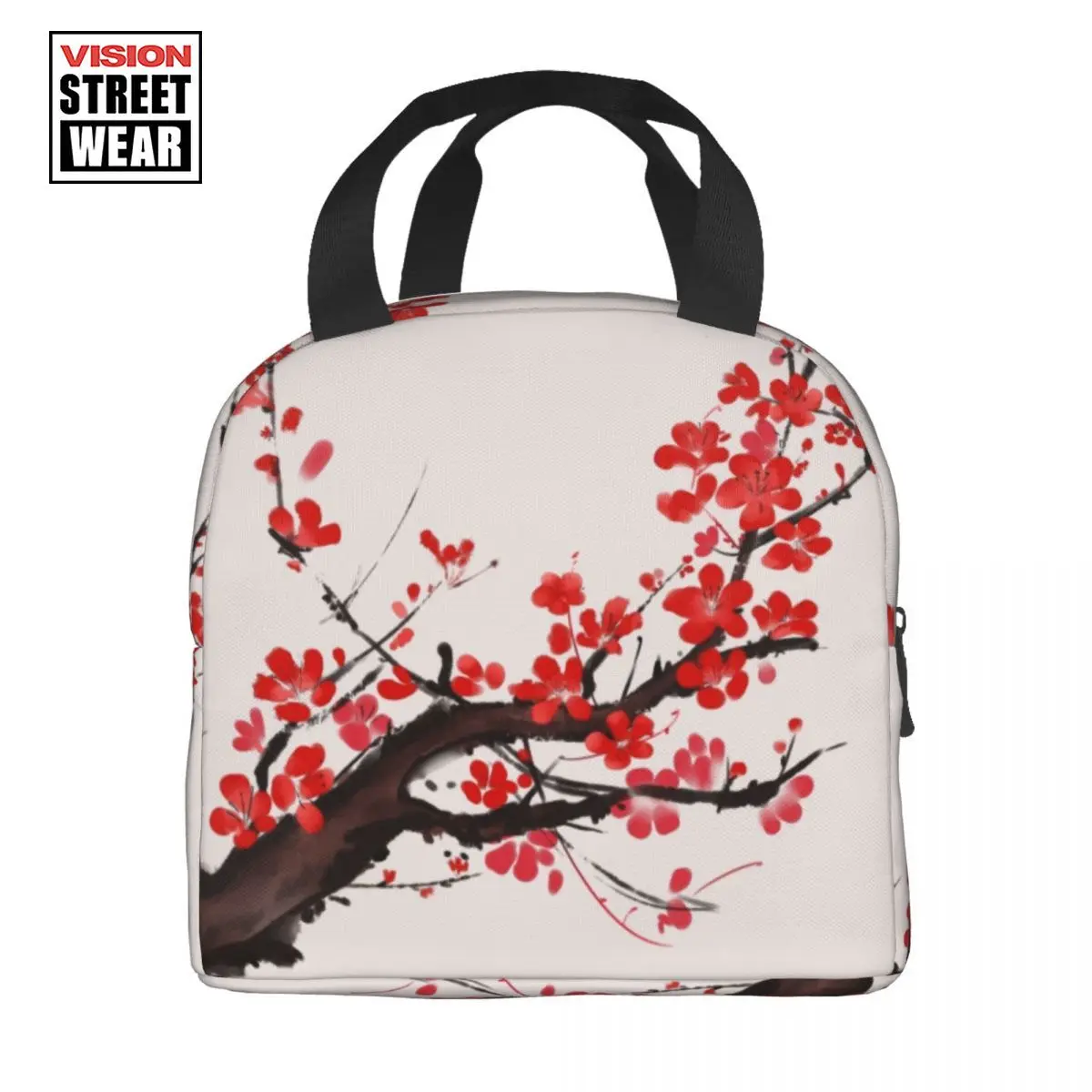 Женская сумка для ланча в японском стиле с цветочной сакурой, термосумка для ланча, коробка для пикника, путешествия