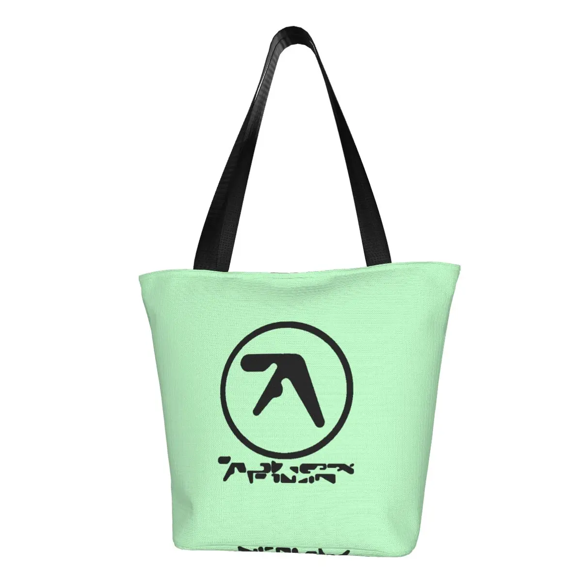 Черные сумки для покупок Aphex Twin Grocery, холщовые сумки-тоут с принтом, сумки через плечо, сумки для электронной музыки большой емкости