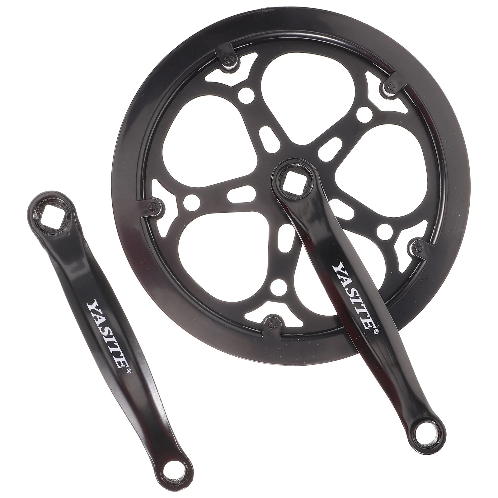 1 комплект велосипедного коленчатого вала с одним кольцом, черные аксессуары для велосипеда с одной цепью