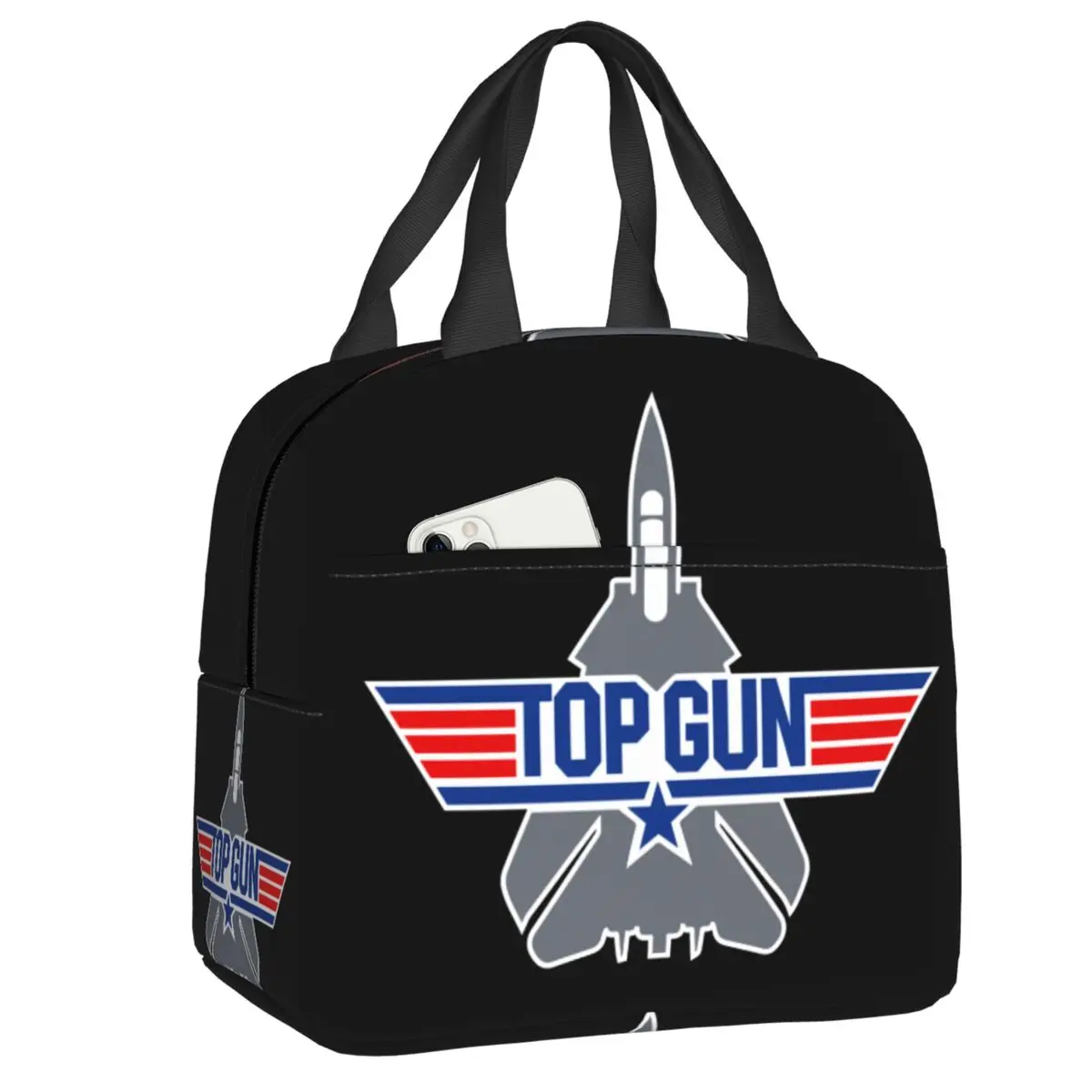 Fighter Jets Top Gun fiambrera reutilizable para mujer Maverick Tom Cruise Film enfriador térmico bolsa de almuerzo con aislamie