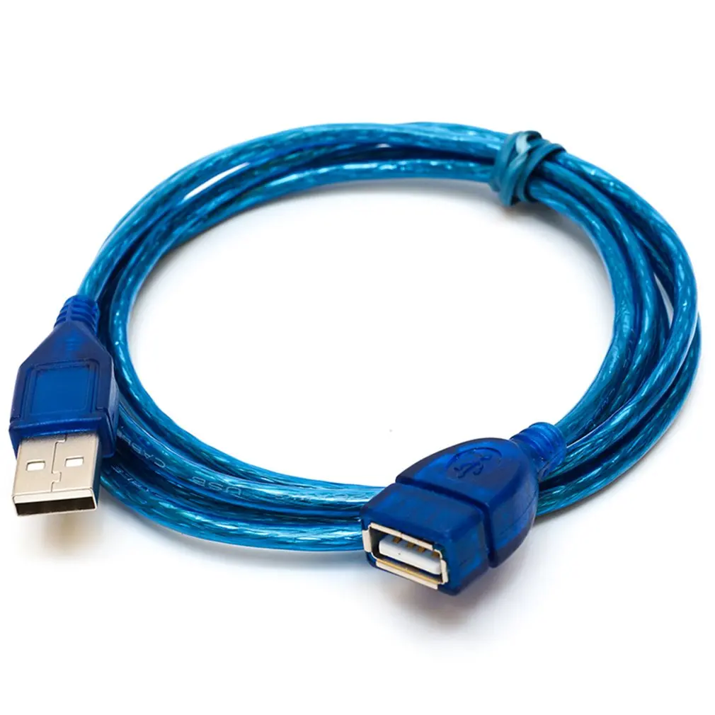 1/1.5/2/3-Метровый кабель-удлинитель с защитой от помех USB 2.0 от мужчин USB 2.0 к USB2.0 Женский Удлинитель Шнур синхронизации данных Кабель Синего стандарта