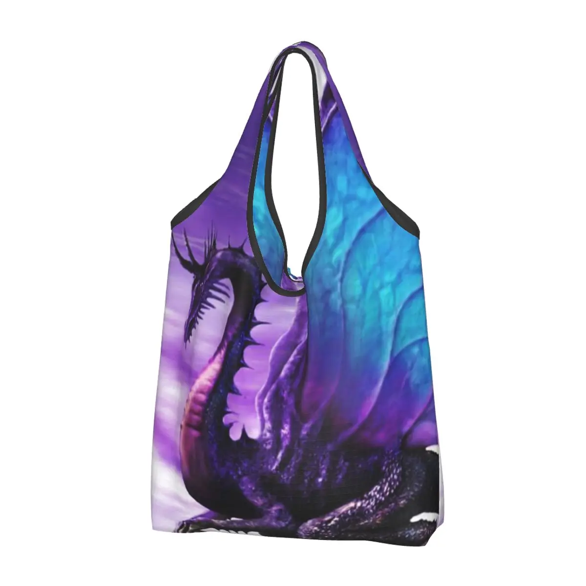 Женская повседневная сумка для покупок Purple Dragon, большая вместительная сумка-тоут, портативная сумка для хранения, складные сумки