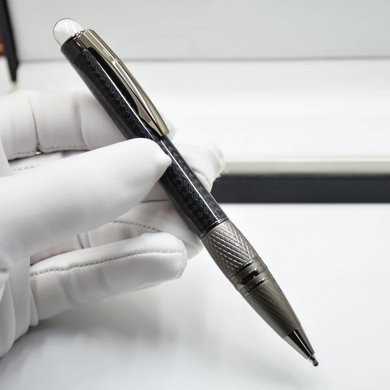 высококачественная шариковая ручка MB Roller из черного углеродного волокна / Шариковая ручка, канцелярские принадлежности для бизнеса, роскошные чернильные ручки для письма