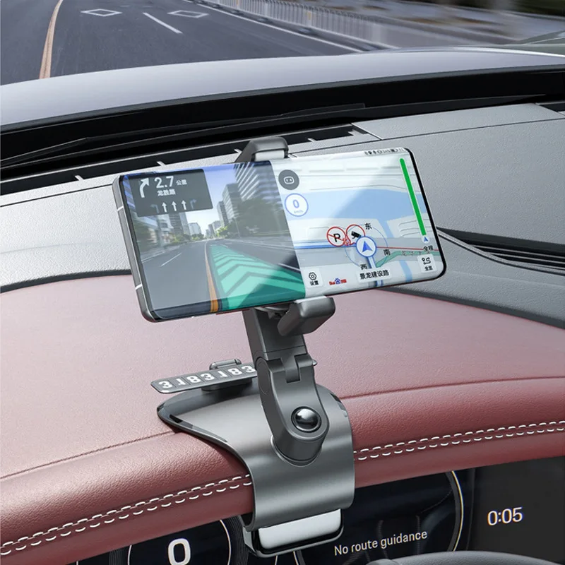 Универсальный автомобильный держатель телефона с возможностью поворота на 360 °, кронштейн для GPS-навигации, зажим для телефонного номера на приборной панели автомобиля, держатель мобильного телефона