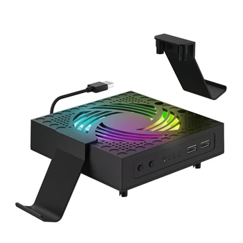 1 Шт. Красочный охлаждающий вентилятор RGB с регулируемой скоростью ветра, вентилятор для отвода тепла с USB-портом для игровой консоли Series X