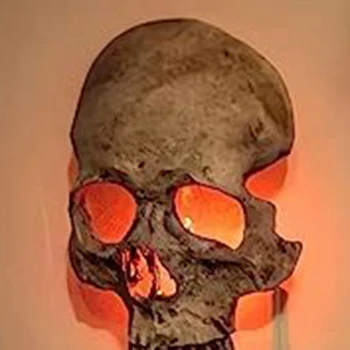 1 ШТ. Ночник с черепом на Хэллоуин, лампа ужасов, Готический ночник с черепом, лампа-скелет, встраиваемая в стену, Декоративная Готическая штепсельная вилка США