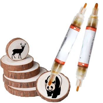 1 шт. ручка для пирографии, обгоревшая ручка, двуглавый деревянный маркер, ручка для самостоятельного дизайна и рисования, принадлежности для рисования по дереву, ручка для выжигания