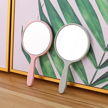 1 шт. Ручное зеркало для макияжа, Круглое косметическое зеркало с ручкой, Компактное зеркало для рук, Косметическое зеркало для женщин