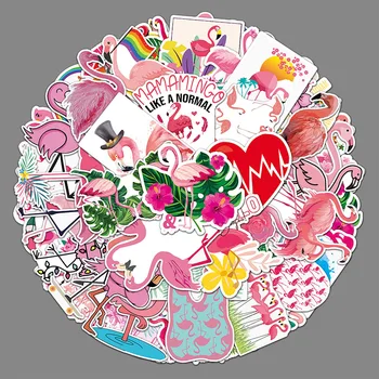 100 листов креативных мультяшных наклеек с изображением животных Фламинго, Чемодан, шлем, наклейки на холодильник, блокнот, детские подарочные игрушки