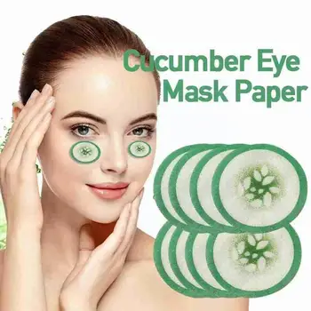 100 шт. / упак. Одноразовые нетканые косметические бумажные глазки с принтом зеленого огурца, повязки для глаз, маска для ухода за кожей с рисунком для глаз parches Pa Q7R1