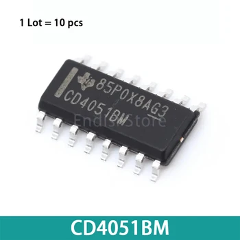 10ШТ CD4051 CD4051BM CD4051BM96 SOP-16 С Преобразованием Логического Уровня CMOS-Одиночный 8-Канальный Аналоговый Мультиплексор или Демультиплексор