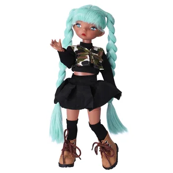 12-дюймовая Африканская черная кукла с 12 подвижными суставами 1/6 BJD Кукла с голубыми глазами, парусиновая обувь, игрушечная кукла для девочек, подарки