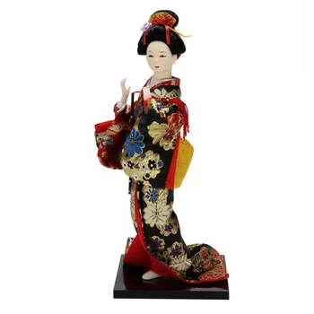 12-Дюймовая Японская Кукла-Гейша В Кимоно Традиционная Японская Кукла-Гейша В Кимоно Скульптура С Традиционным Винтажным Кимоно