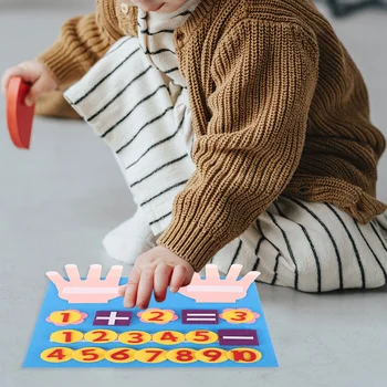2 комплекта детских игрушек, подходящие для сложения и вычитания, учебные пособия, принадлежности для дошкольного образования, Цифровая войлочная математическая доска для малышей