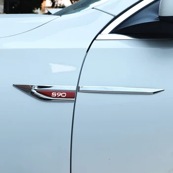 2 шт./компл. Наклейка на крыло автомобиля из нержавеющей стали, отличительные знаки, Эмблема модели автомобиля, Аксессуары для украшения экстерьера Volvo s90 с логотипом автомобиля