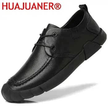 2023 Новая мужская обувь из натуральной кожи, высококачественные мягкие противоскользящие резиновые лоферы, Мужские оксфорды, Мужская повседневная обувь из натуральной кожи
