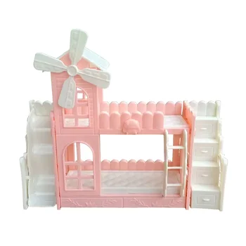 2023 Новый Детский игровой дом Подарки Игрушка Для куклы Барби Аксессуары Модная Мебель Двуспальная кровать принцессы С лестницей С горкой
