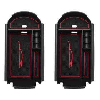 2X Аксессуаров для стайлинга автомобилей Пластиковый Ящик для хранения подлокотников в салоне Toyota C-Hr 2016 2017 2018 Черный + красный