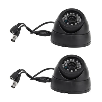 2X Черная камера видеонаблюдения PAL 1/3 дюйма CMOS 700TVL с 24 светодиодными ИК-камерами 3,6 мм для внутренней купольной камеры видеонаблюдения
