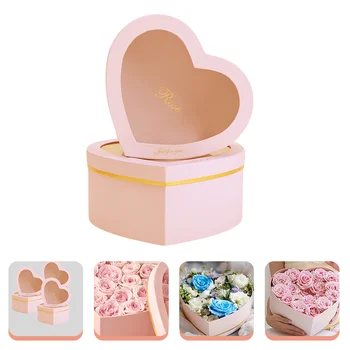 2шт Коробка для упаковки цветов в форме сердца, коробка для хранения мыльных цветов, Контейнер для цветочных композиций