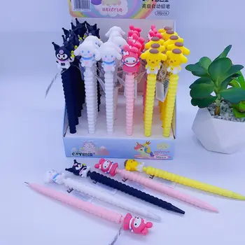 36шт Sanrio Новые креативные мультфильмы Kuromi Cinnamonll Melody Силиконовый механический карандаш 0,5 мм Подарок школьнице для девочек оптом