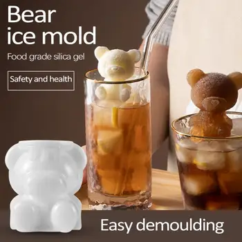 3D Силиконовая форма для изготовления формы для шоколада в форме Плюшевого мишки, лоток для мороженого, сделай САМ, Силиконовая форма для виски, вина и коктейлей