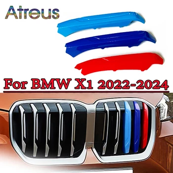 3шт ABS Гоночная Решетка Радиатора Полосы Отделки Клипы Наклейка для BMW X1 2023 2024 U11 M Power Performance Аксессуары