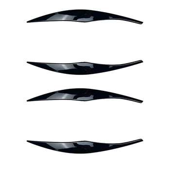 4X Автомобильные глянцевые Черные фары, Брови, веки, Накладные наклейки на головной свет для BMW 3 Серии E90 E91 320I 05-12