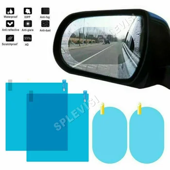 4шт Зеркало заднего вида автомобиля Непромокаемые противотуманные Наклейки Защитная пленка от дождя