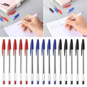 5 шт. / упак. пластиковая шариковая ручка 1 мм, 3 цвета, долговечные шариковые ручки, портативные письменные принадлежности для школьного офиса, новинка