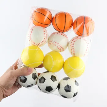 63 мм Детские мягкие игрушки для футбола, баскетбола, бейсбола, тенниса, Поролоновая губка, Декомпрессионные вентиляционные стрессовые мячи, футбольные Антистрессы