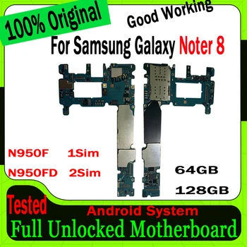 64 ГБ Материнская Плата Оригинальная Разблокированная Для Samsung Note 8 N950F N950FD Материнская Плата 100% Протестирована Рабочая Логическая Плата Высококачественная Пластина