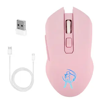 83XC 2. Беспроводные мыши Pink Girl Беспроводная портативная игровая мышь со светодиодной оптикой 1600 точек на дюйм