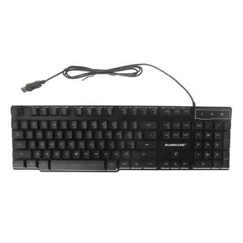 83XC Английская игровая клавиатура, красочная дышащая 3-цветная световая панель с подсветкой USB
