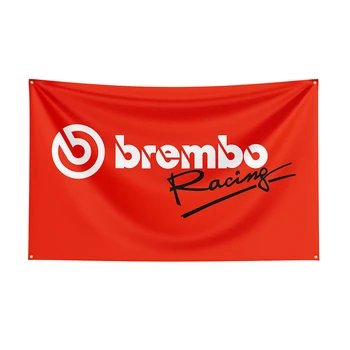 90x50 см Флаг Brembos, Баннер гоночного автомобиля с принтом из полиэстера для декоративного оформления флага, баннер для украшения флага, Баннер для флага