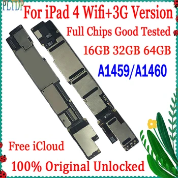 A1458 Wifi и A1459/A1460 3G Версия Материнской платы Для iPad 4 16G/32G/64G Оригинальная Материнская плата для бесплатной разблокировки iCloud Logic Board 100% Тест