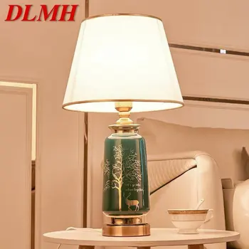 DLMH Современная керамическая настольная лампа LED Nordic Creative Deer Decor Настольный светильник Модный для дома, гостиной, прикроватной тумбочки в спальне