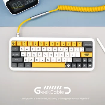 GeekCable Чисто ручная работа, компьютерная механическая клавиатура, линейная тема Canoe Volt, Электрофоретический желтый