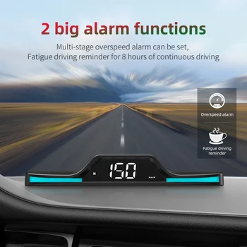 GPS-спидометр, HUD-дисплей, автомобильный Спидометр, HD-ЖК-дисплей с функцией сигнализации, автоматический режим чувствительности для всех автомобилей