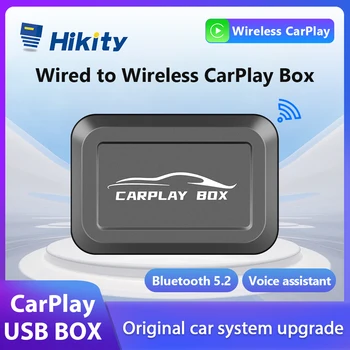 Hikity Bluetooth Оригинальная автомобильная коробка для подключения CarPlay к беспроводной сети CarPlay Оригинальное обновление автомобильной системы AI Voice Car Play Streaming Box